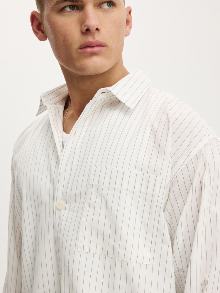 Cotton On White Hampton Long Sleeve Shirt - Image 4 of 4 Cotton On White Hampton Long Sleeve Shirt - Image 4 of 4