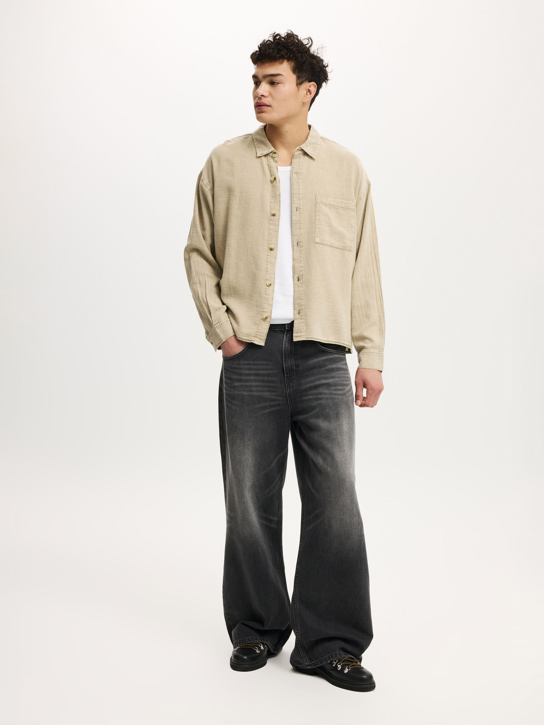 Buy Cotton On Washed Stone Washed Long Sleeve Shirt from Next USA