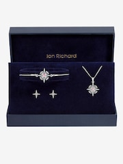 Jon Richard Silver Tone Aqua Pear Drop Trio Set Gift Box - Image 1 of 5