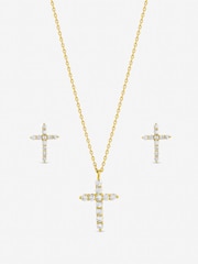 Jon Richard Gold Tone Cubic Zirconia Cross Set Gift Box - Image 1 of 2