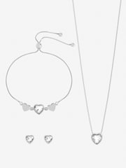 Jon Richard Silver Tone Crystal Heart Trio Set Gift Box - Image 1 of 2