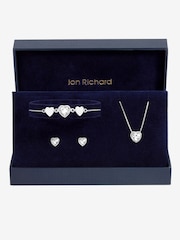 Jon Richard Silver Tone Crystal Heart Trio Set Gift Box - Image 2 of 2