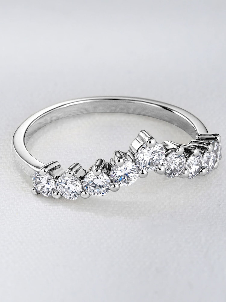 The Diamond Store White 0.75ct Lab Diamond Wishbone Ring H/Si Quality in 9K White Gold - Image 1 of 6