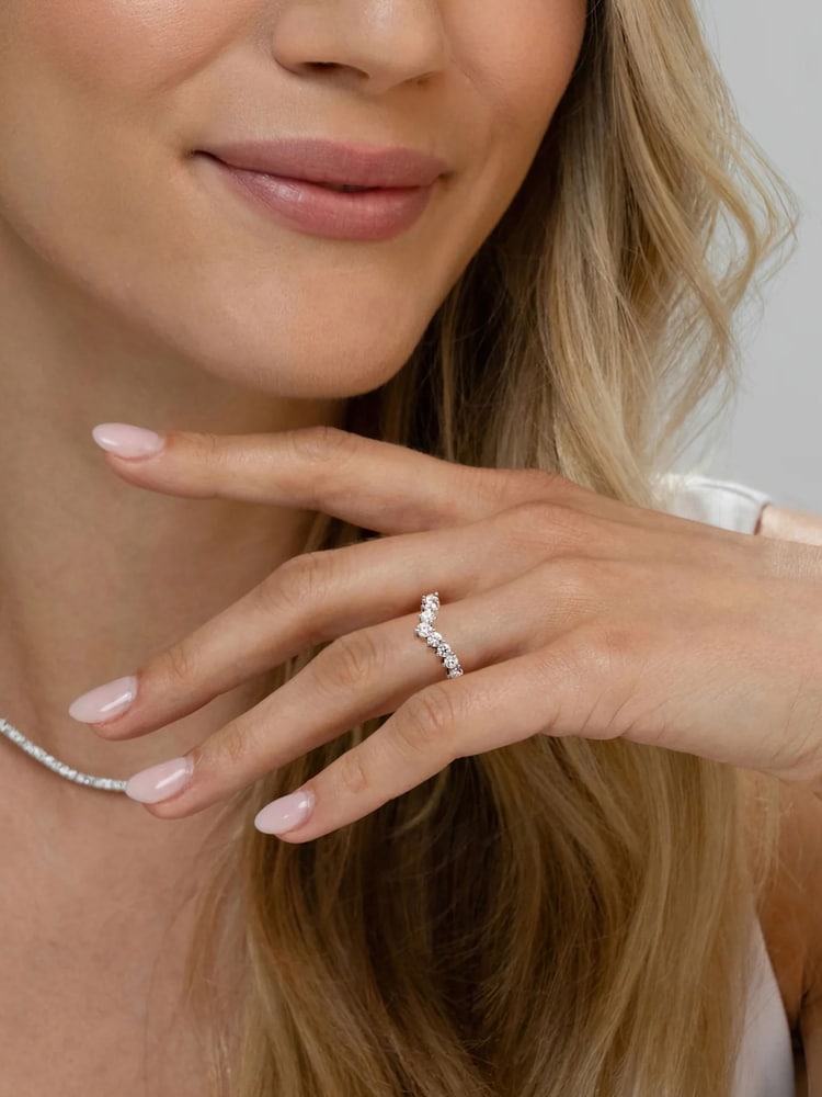 The Diamond Store White 0.75ct Lab Diamond Wishbone Ring H/Si Quality in 9K White Gold - Image 6 of 6