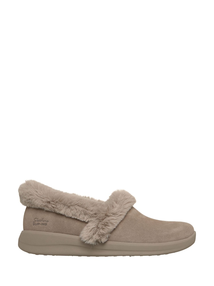 Skechers Grey Cosy Escape Snowy Bliss Slip-in Slippers - Image 1 of 5