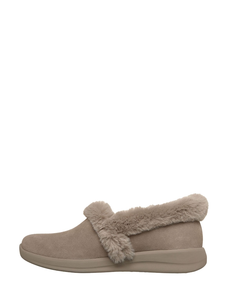 Skechers Grey Cosy Escape Snowy Bliss Slip-in Slippers - Image 2 of 5