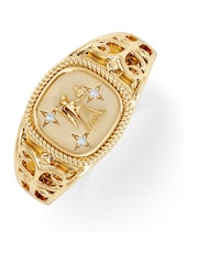 The Diamond Store Virgo Zodiac 0.01ct Lab Diamond Signet Ring in 18K Gold Vermeil - Image 1 of 6