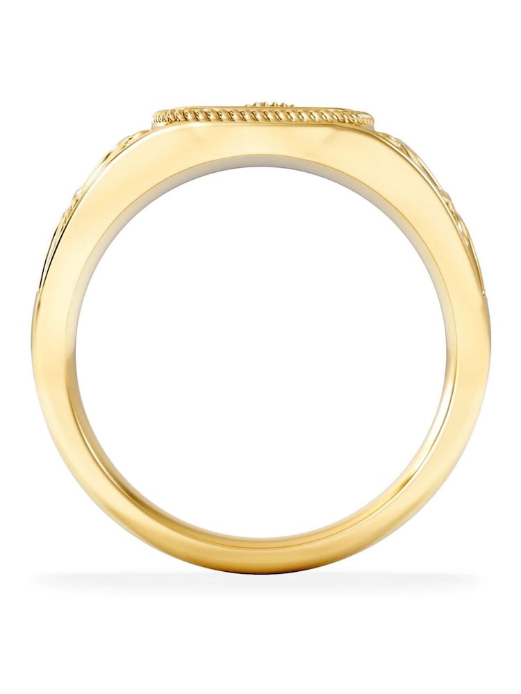 The Diamond Store Virgo Zodiac 0.01ct Lab Diamond Signet Ring in 18K Gold Vermeil - Image 2 of 6