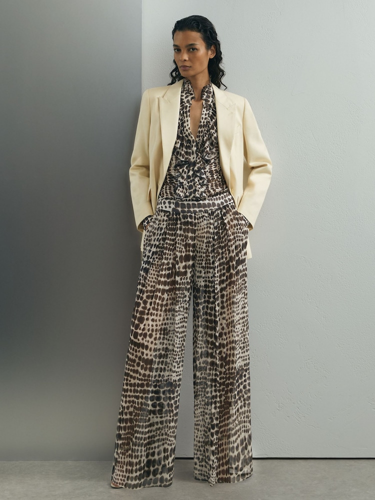 Atelier Animal-Print Wide-Leg Trousers - Image 1 of 8 Atelier Animal-Print Wide-Leg Trousers - Image 1 of 8