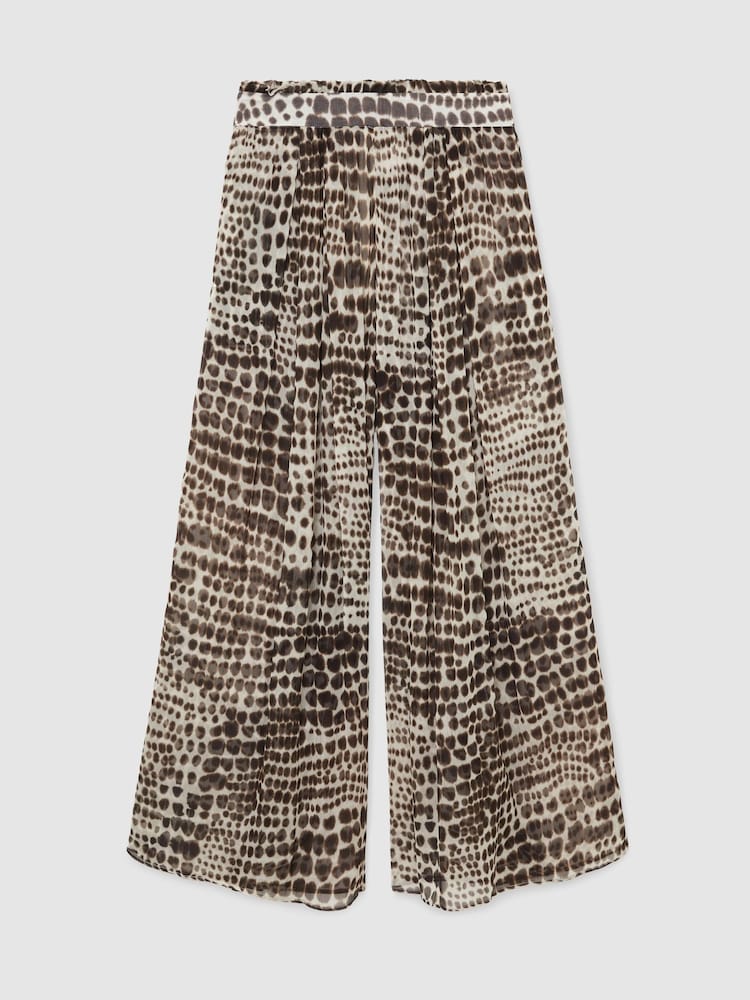 Atelier Animal-Print Wide-Leg Trousers - Image 2 of 8 Atelier Animal-Print Wide-Leg Trousers - Image 2 of 8