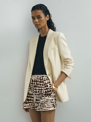 Atelier Chocolate Cotton Animal-Print Tailored Shorts - Image 1 of 7