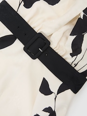 Reiss Ivory/Black Libby Jacquard Printed Halterneck Midi Dress - Image 7 of 7