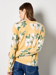 Apricot Yellow Floral Print Fine Knit Jumper - Image 2 of 4