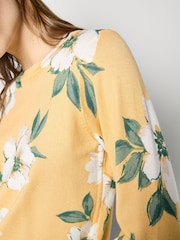 Apricot Yellow Floral Print Fine Knit Jumper - Image 4 of 4