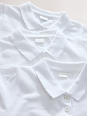 White Girls Cotton Short Sleeve Polo Shirt 3 Pack (3-16yrs) - Image 4 of 5