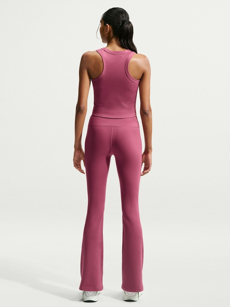 Nike Pink Smoke One High-Waisted Flared Leggings - Image 4 of 4 Nike Pink Smoke One High-Waisted Flared Leggings - Image 4 of 4