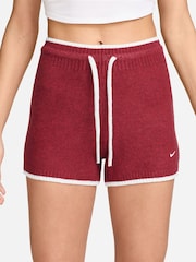 Nike Tough Red Sportswear Chill Knit Mid Rise Shorts - Image 1 of 5