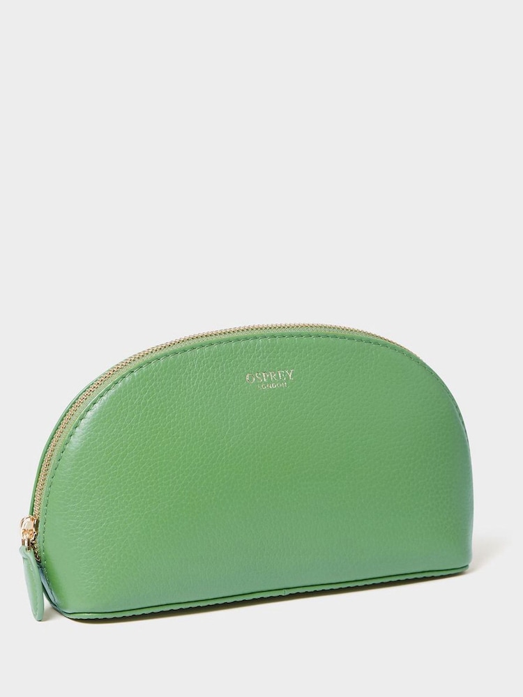 Osprey London Green The Tilly Leather Make Up Bag - Image 2 of 3 Osprey London Green The Tilly Leather Make Up Bag - Image 2 of 3