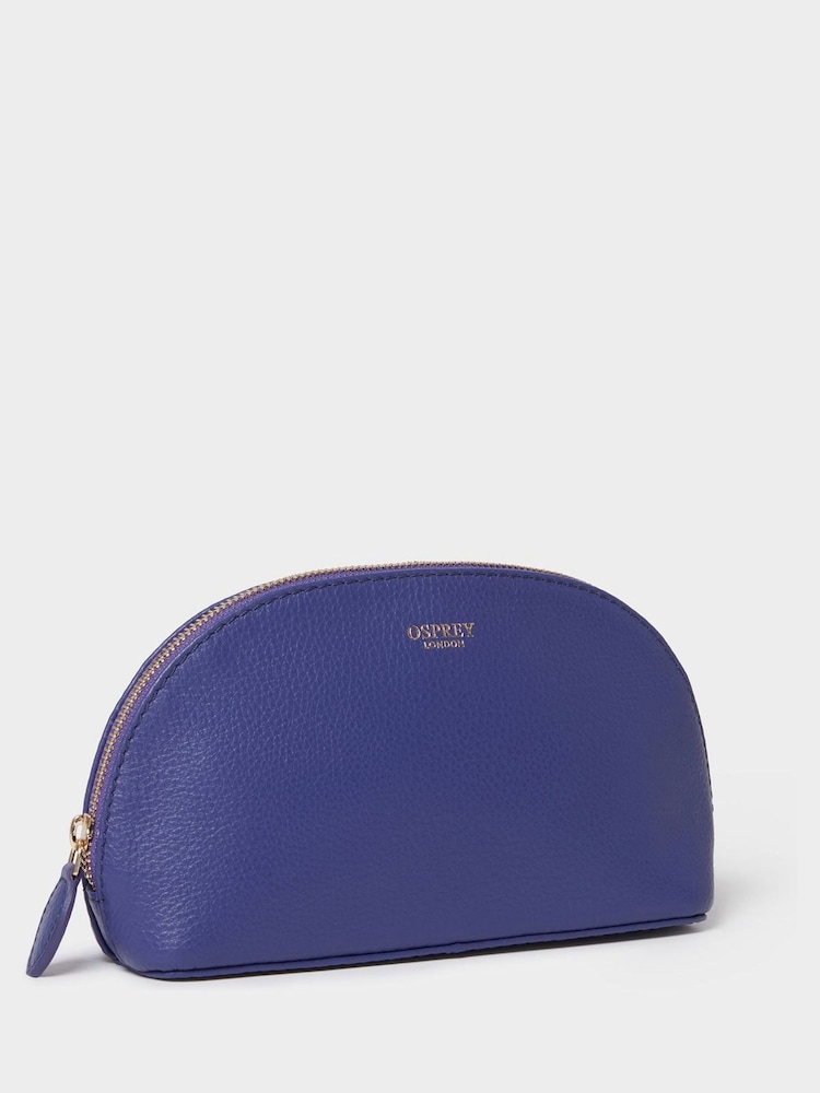 Osprey London Purple The Tilly Leather Make Up Bag - Image 2 of 3 Osprey London Purple The Tilly Leather Make Up Bag - Image 2 of 3