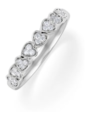The Diamond Store White Heart Half Eternity Ring Lab Diamond 0.11ct in 925 SIlver - Image 2 of 7