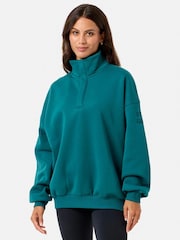 Gym + Coffee Green Womens Snap Collar Sierra Sweatshirt - Image 1 of 3