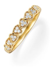 The Diamond Store Gold Heart Half Eternity Ring Lab Diamond 0.11ct in 18K Gold Vermeil - Image 2 of 7