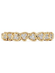 The Diamond Store Gold Heart Half Eternity Ring Lab Diamond 0.11ct in 18K Gold Vermeil - Image 4 of 7