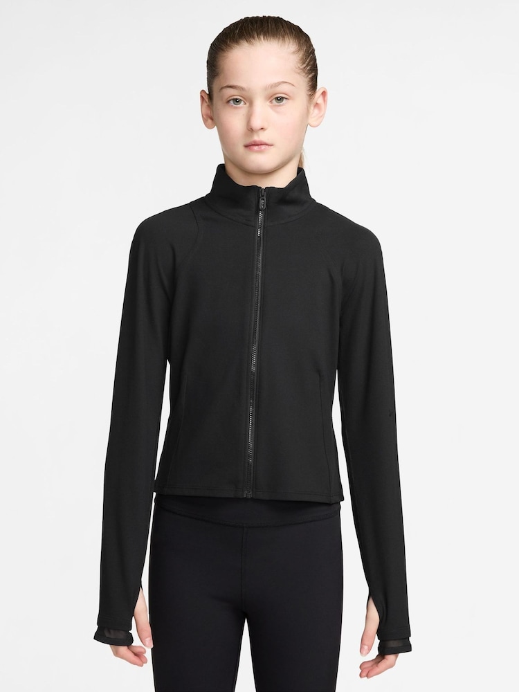 Nike Black Mavn DriFIT Fitted FullZip Long Sleeve Top - Image 1 of 3