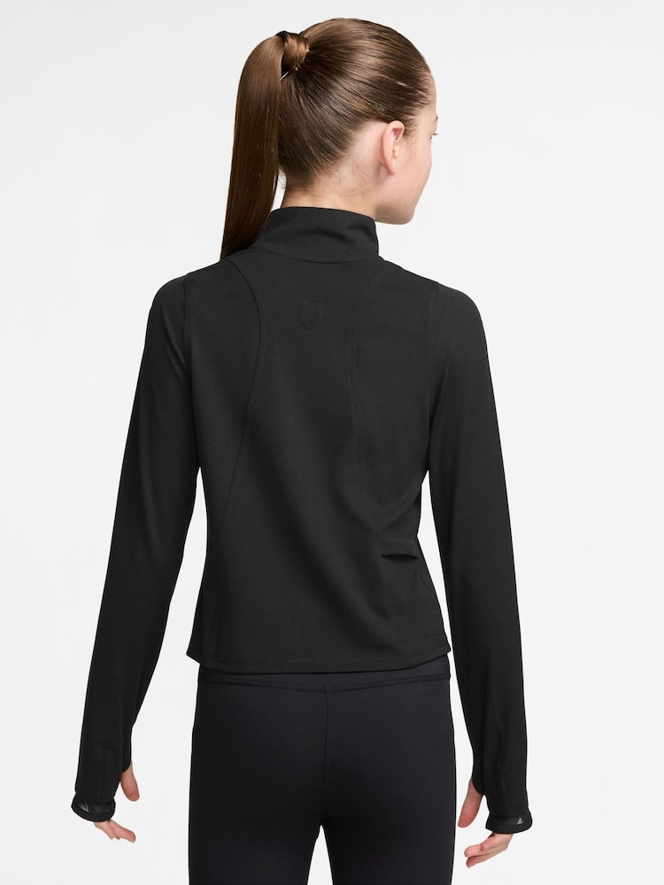 Nike Black Mavn DriFIT Fitted FullZip Long Sleeve Top - Image 2 of 3
