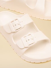 Joules Kids' Sunseeker White EVA Double Buckle Sliders - Image 6 of 6