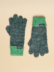 Joules Colourblock Green Gloves - Image 1 of 3