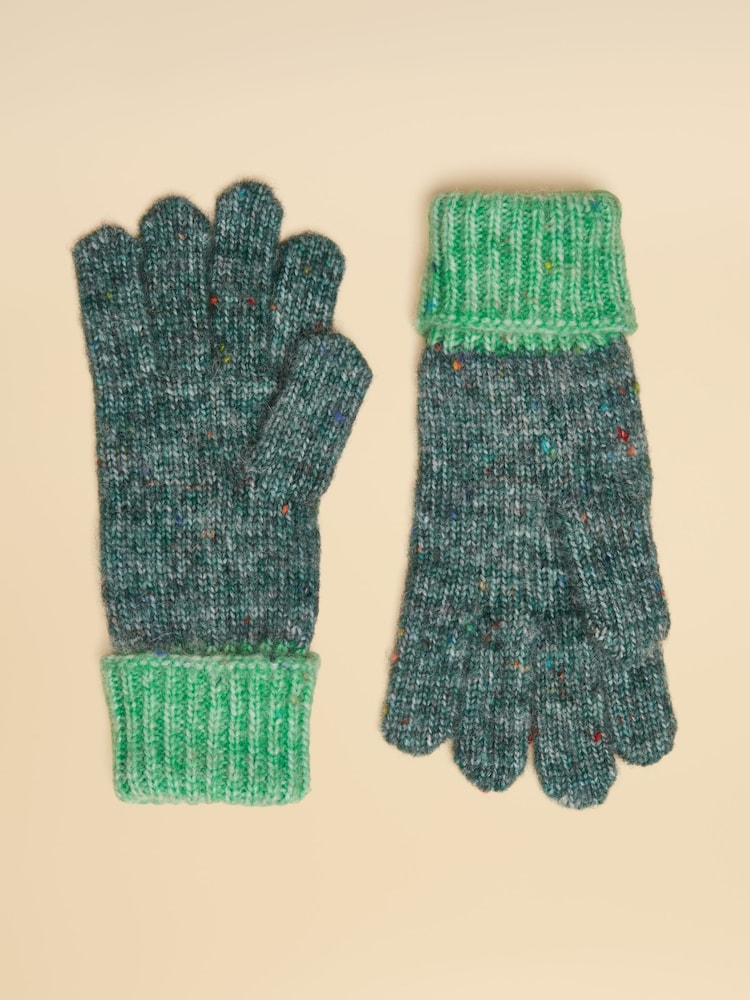 Joules Colourblock Green Gloves - Image 2 of 3