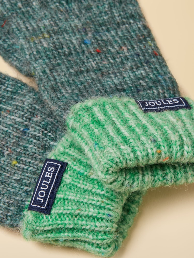 Joules Colourblock Green Gloves - Image 3 of 3