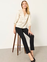 FatFace Betty Ivory Lace Trim Blouse - Image 3 of 4