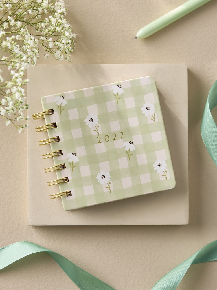 Green Gingham 2027 Compact Diary - Image 1 of 5