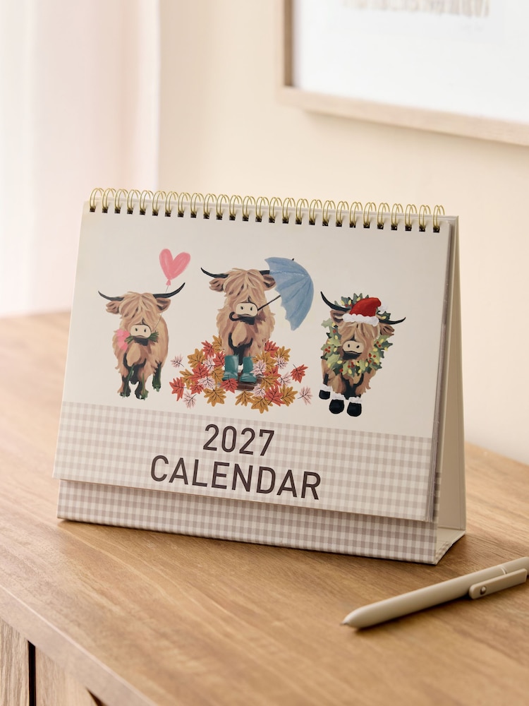 Cream Hamish Desk 2027 Calendar - Image 1 of 3