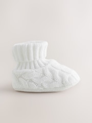 Biały - Knitted Sock Top Boot Shoes (0-18mths) - Obraz 3 z 5