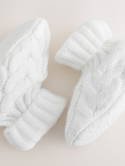 Biały - Knitted Sock Top Boot Shoes (0-18mths) - Obraz 5 z 5