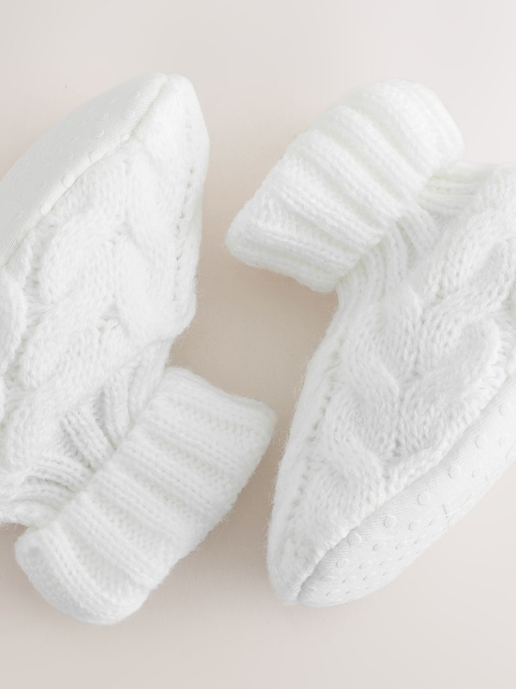 Biały - Knitted Sock Top Boot Shoes (0-18mths) - Obraz 5 z 5