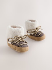 Chocolate Brown Baby Snow Boots (0-2mths) - Image 1 of 5