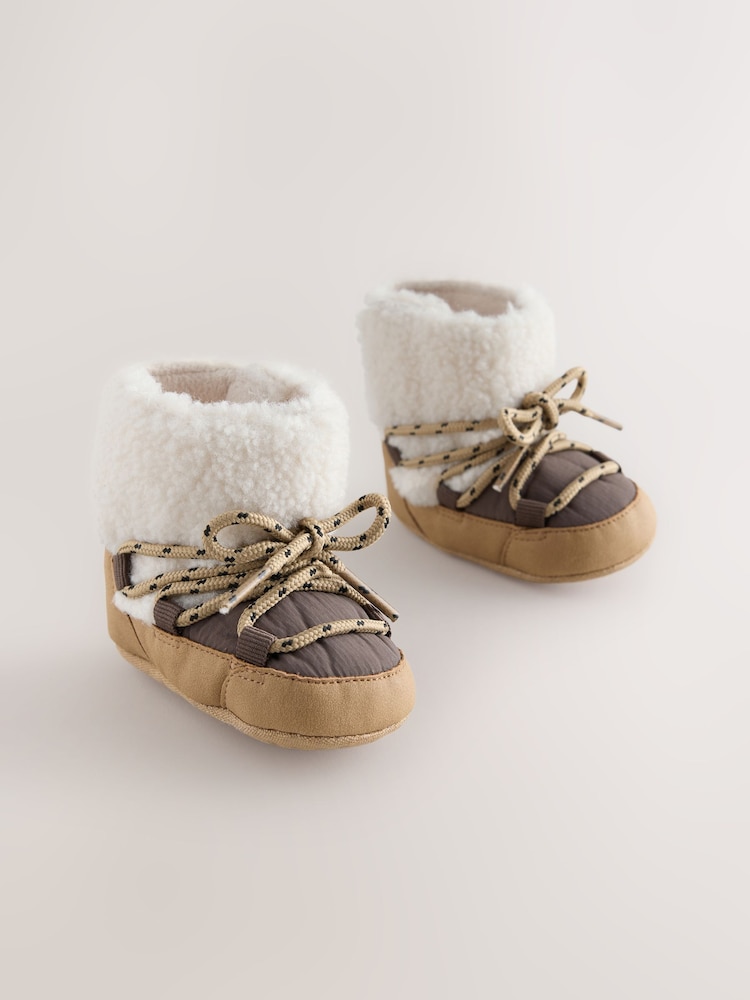 Chocolate Brown Baby Snow Boots (0-2mths) - Image 1 of 5 Chocolate Brown Baby Snow Boots (0-2mths) - Image 1 of 5