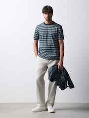 Blue N. Premium Horizontal Stripe Supima T-Shirt - Image 2 of 8