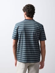 Blue N. Premium Horizontal Stripe Supima T-Shirt - Image 3 of 8