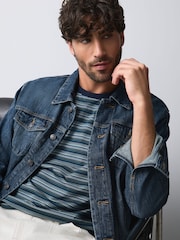 Blue N. Premium Horizontal Stripe Supima T-Shirt - Image 4 of 8
