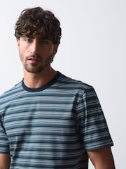 Blue N. Premium Horizontal Stripe Supima T-Shirt - Image 5 of 8
