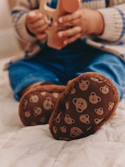 Chocolate Brown Bear Baby Sock Top (0-2mths) - Image 3 of 3