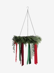 Red/Green Artifical Christmas Hanging Wreath with Bows - Image 3 of 3