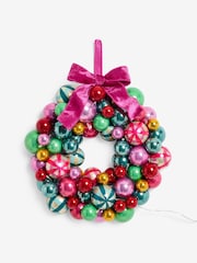 Brights Light Up Christmas Bauble Wreath - Image 2 of 2