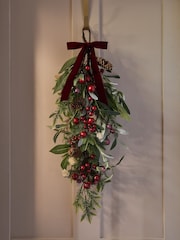 Green Winter Berries Artificial Swag Christmas Wreath - Image 2 of 4