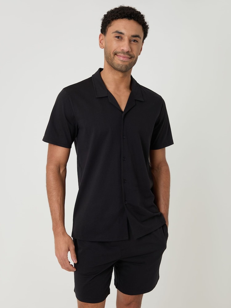 Threadbare Threadbare Shirt & Shorts Lounge Black Set (2-Piece Set) - 圖片 1/4